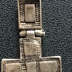 Geo Pin Dot Ethiopian Silver Cross Pendant